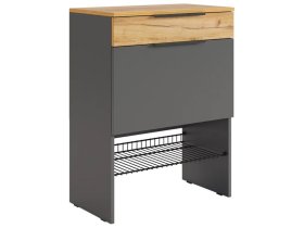 Обувница Баско графит/дуб крафт золотой в Междуреченском - mezhdurechenskij.mebel-tymen.ru | фото