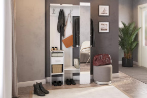 Прихожая Агата белый рамух в Междуреченском - mezhdurechenskij.mebel-tymen.ru | фото