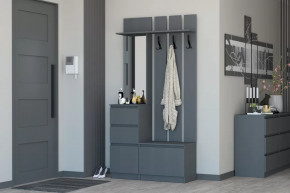 Прихожая Хилтон Графит в Междуреченском - mezhdurechenskij.mebel-tymen.ru | фото