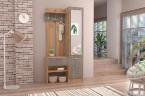 Прихожая Иннэс-3 УНИВЕРСАЛЬНАЯ, дуб крафт золотой/камень темный в Междуреченском - mezhdurechenskij.mebel-tymen.ru | фото