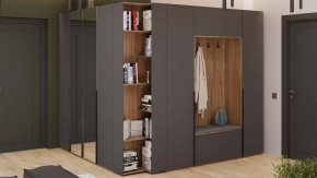 Прихожая «Порто» № 5 Яблоня Беллуно, Графит софт в Междуреченском - mezhdurechenskij.mebel-tymen.ru | фото