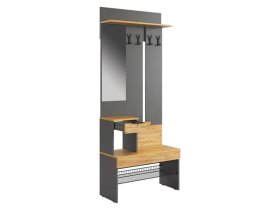 Прихожая Баско графит/дуб крафт золотой в Междуреченском - mezhdurechenskij.mebel-tymen.ru | фото