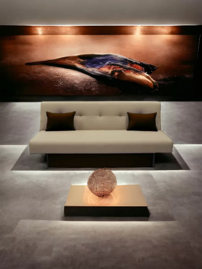 Прямой диван манго 4 Нео Латте/Подушки Нео Шоколад в Междуреченском - mezhdurechenskij.mebel-tymen.ru | фото