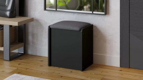 Пуф Бостон Антрацит/Велюр серый в Междуреченском - mezhdurechenskij.mebel-tymen.ru | фото