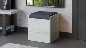 Пуф «Форест» Дуб крафт белый, Велюр Серый в Междуреченском - mezhdurechenskij.mebel-tymen.ru | фото