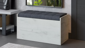 Пуф «Форест» Исп. 2 Дуб крафт белый, Велюр Серый в Междуреченском - mezhdurechenskij.mebel-tymen.ru | фото