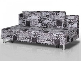 Диван Комфорт Лайт без подлокотников 2 подушки принт Рок в Междуреченском - mezhdurechenskij.mebel-tymen.ru | фото