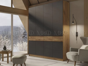 Шкаф 4-х створчатый Роджинамиф, дуб крафт/графит в Междуреченском - mezhdurechenskij.mebel-tymen.ru | фото