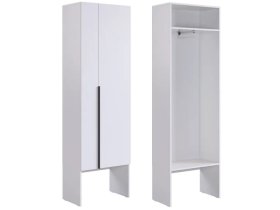 Шкаф двухдверный L600 Баско белое дерево в Междуреченском - mezhdurechenskij.mebel-tymen.ru | фото