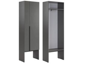 Шкаф двухдверный L600 Баско графит в Междуреченском - mezhdurechenskij.mebel-tymen.ru | фото