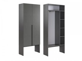 Шкаф двухдверный L800 Баско графит в Междуреченском - mezhdurechenskij.mebel-tymen.ru | фото