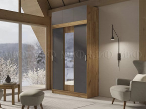 Шкаф с антресолью Басямиф, графит/дуб крафт в Междуреченском - mezhdurechenskij.mebel-tymen.ru | фото