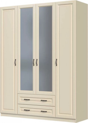 Шкаф ШР-4 "Кантри" 2 зеркала, слоновая кость в Междуреченском - mezhdurechenskij.mebel-tymen.ru | фото