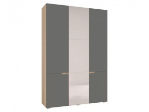 Шкаф трехстворчатый Анталия Сонома-Графит софт в Междуреченском - mezhdurechenskij.mebel-tymen.ru | фото