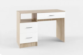 СОФИ СМС1100.2 Стол макияжный с 3-мя ящ, (ш1100*г450*в760мм), ЛДСП дуб сонома/белый NEW в Междуреченском - mezhdurechenskij.mebel-tymen.ru | фото