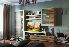 СОНАТА ГОСТИНАЯ НАБОР №ДСДС-1 (ВНС-800, НПС-1200, ТБС-2000, ШС-800, Подсв д/2х полок), ЛДСП дуб сонома/дуб сокраменто в Междуреченском - mezhdurechenskij.mebel-tymen.ru | фото