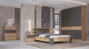 Спальный гарнитур Ленора Дуб вотан/Графит в Междуреченском - mezhdurechenskij.mebel-tymen.ru | фото