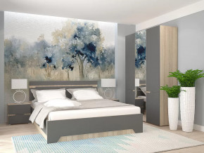 Спальный гарнитур с 3-х створчатым шкафом Анталия Сонома-Графит софт в Междуреченском - mezhdurechenskij.mebel-tymen.ru | фото