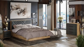 Спальня «Хилтон» Дуб Крафт золотой, Графит матовый в Междуреченском - mezhdurechenskij.mebel-tymen.ru | фото