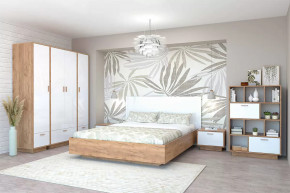 Спальня Эго, набор №БГ-1, дуб крафт золотой/белый глянец Диал в Междуреченском - mezhdurechenskij.mebel-tymen.ru | фото