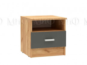 Тумба прикроватная Мартина ЛДСП Графит, Дуб крафт в Междуреченском - mezhdurechenskij.mebel-tymen.ru | фото