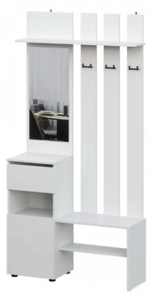 Вешалка с зеркалом Денвер SAFE Белый в Междуреченском - mezhdurechenskij.mebel-tymen.ru | фото